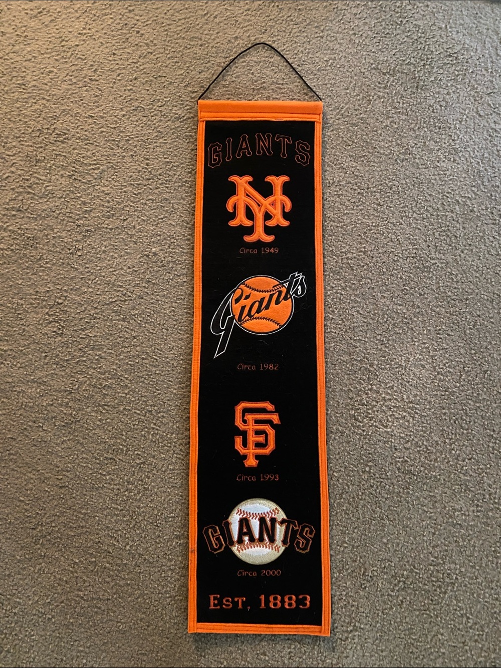 San Francisco Giants Black and Orange Decorative Wall Banner